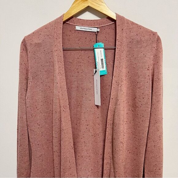 Stitches&Stripes Lillianna Speckled Pink Lightweight Cardigan NWT Small - Picture 2 of 7